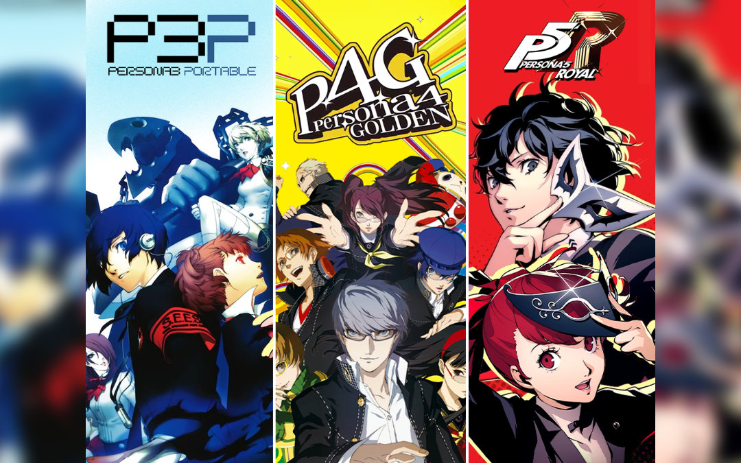 Persona 3, Persona 4 and Persona 5, three games in the Persona series